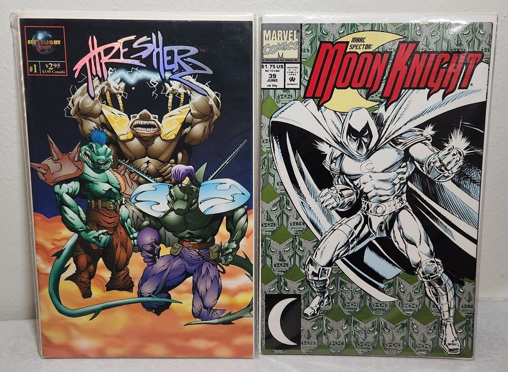 Firstlight Comics Thresher#1 & Marvel Moon Knight #39 Comics 90's Pre-owned NM